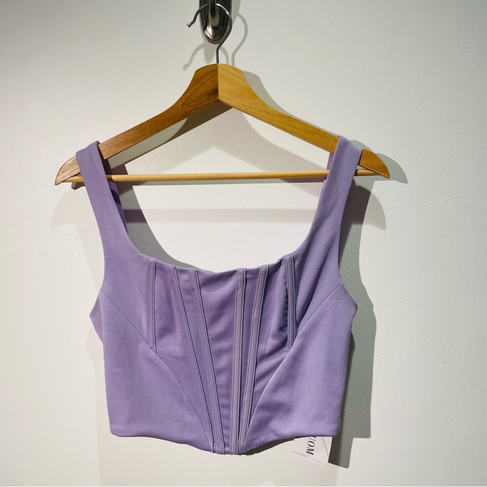 NWT Purple Fitted Bustier Tank - Size M - Stretchy Material for Perfect Fit